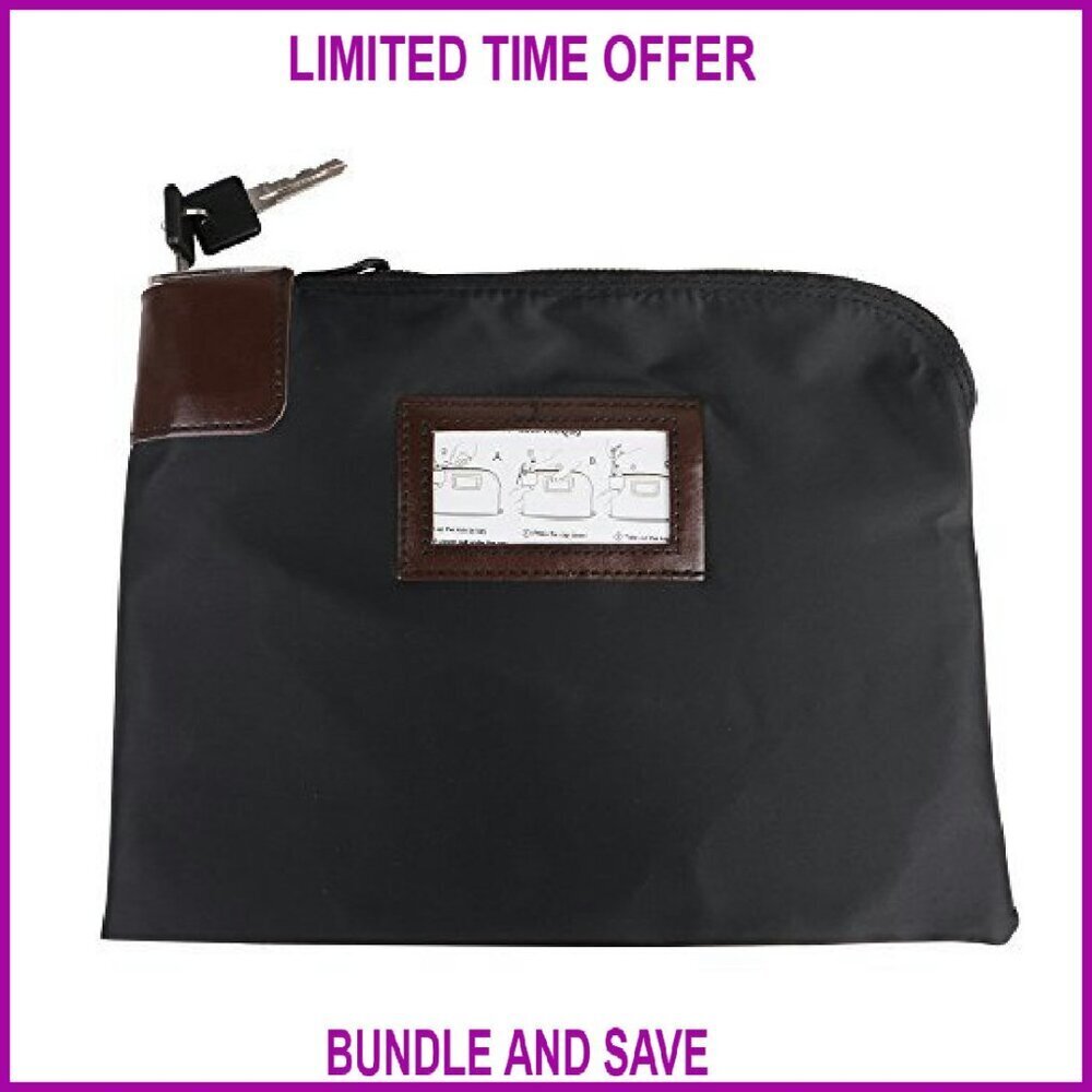 Locking Security Money Bag 10.82x8.2x1.38 Vinyl Water Resistant